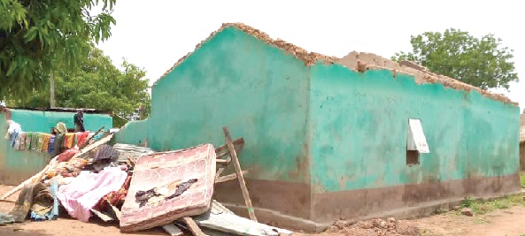 One of the houses destroyed by the rainstorm